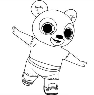 Bing boyama sayfası,  coloring page, Bing’den Pando Panda’yı çizin, 