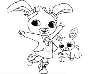 Bing boyama sayfası,  coloring page, Bing’den Coco ve Charlie’yi çizin, 