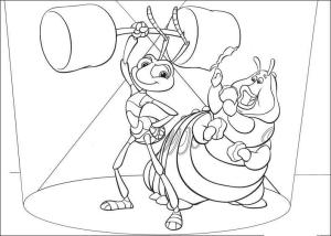 Bir Böceğin Hayatı boyama sayfası,  coloring page, Flik ve Heimlich, 