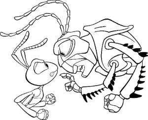 Bir Böceğin Yaşamı boyama sayfası,  coloring page, Böceğin kavga, 