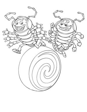 Bir Böceğin Yaşamı boyama sayfası,  coloring page, Tuck and Roll Böceğin koşma, 