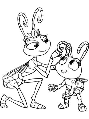 Bir Böceğin Yaşamı boyama sayfası,  coloring page, Iki mutlu böcek, 