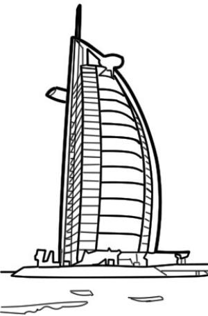 Birleşik Arap Emirlikleri boyama sayfası,  coloring page, Burj El Arap 3, 