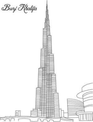 Birleşik Arap Emirlikleri boyama sayfası,  coloring page, Burj Khalifa Kulesi, 