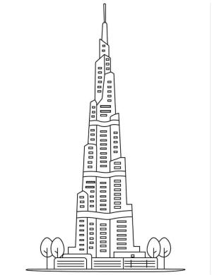 Birleşik Arap Emirlikleri boyama sayfası,  coloring page, Burç Halife 1, 