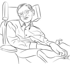 Birleşik Krallık boyama sayfası,  coloring page, Stephen Hawking, 