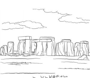 Birleşik Krallık boyama sayfası,  coloring page, Güzel Stonehenge, 