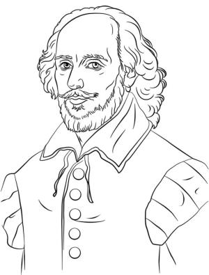 Birleşik Krallık boyama sayfası,  coloring page, William Shakespeare, 