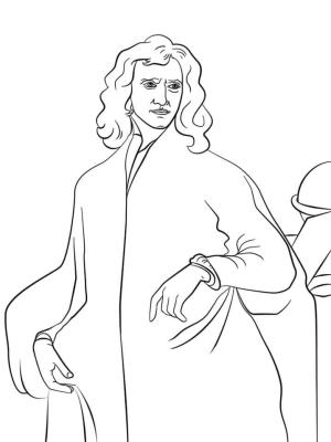 Birleşik Krallık boyama sayfası,  coloring page, Efendim Isaac Newton, 