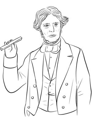 Birleşik Krallık boyama sayfası,  coloring page, Michael Faraday, 