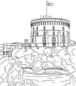 Birleşik Krallık boyama sayfası,  coloring page, Windsor Kalesi, 