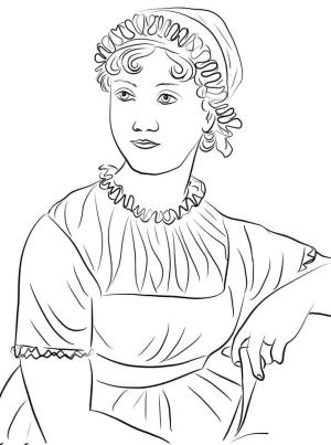 Birleşik Krallık boyama sayfası,  coloring page, Jane Austen, 