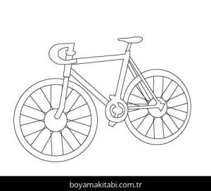 Bisiklet boyama sayfası – çizgi film temalı, basit çizim