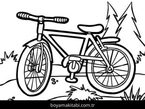 Bisiklet boyama sayfası – sevimli karakter, sanatsal çalışma