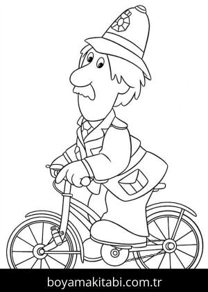 Bisiklet boyama sayfası – PDF indir, sevimli karakter