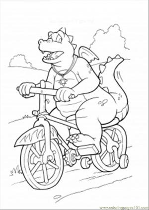 Bisiklet boyama sayfası,  coloring page, Ejderha Bisiklet Sürmek, 