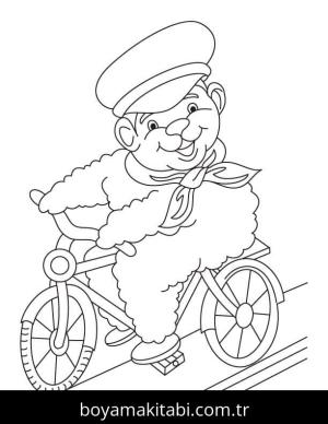 Bisiklet boyama sayfası – kolay boyama, eğitici aktivite