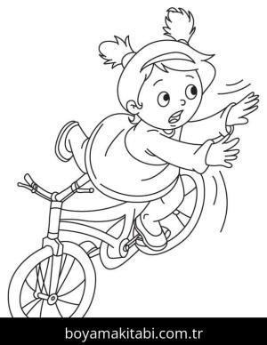 Bisiklet boyama sayfası – çocuk aktivitesi, PDF indir