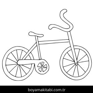 Bisiklet boyama sayfası – çizgi film temalı, basit çizim