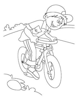 Bisiklet boyama sayfası,  coloring page, Bisiklete Binen çocuk, 