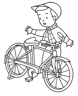 Bisiklete Binme boyama sayfası,  coloring page, Bisikletle Kış Alışverişi, 