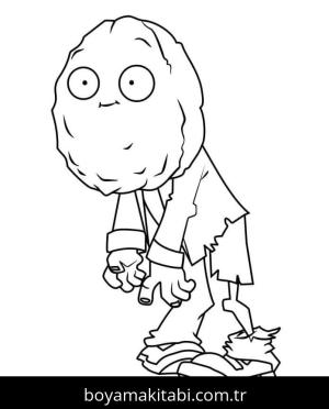 Bitkiler ve Zombiler boyama sayfası – kolay boyama, eğitici aktivite