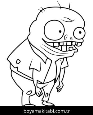 Bitkiler ve Zombiler boyama sayfası – sanatsal çalışma, çocuklar için