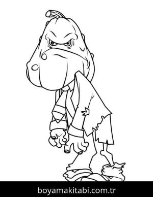 Bitkiler ve Zombiler boyama sayfası – boyama çalışması, yaratıcılığı geliştirir