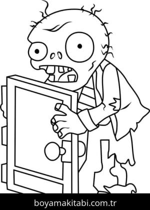 Bitkiler ve Zombiler boyama sayfası – boyama çalışması, yaratıcılığı geliştirir