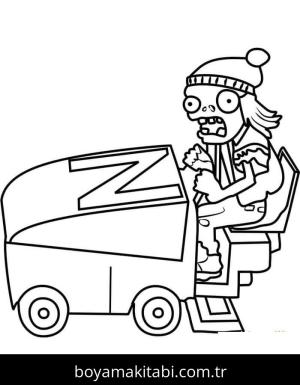 Bitkiler ve Zombiler boyama sayfası – çocuk aktivitesi, PDF indir