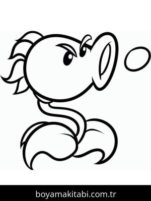 Bitkiler ve Zombiler boyama sayfası – PDF indir, sevimli karakter