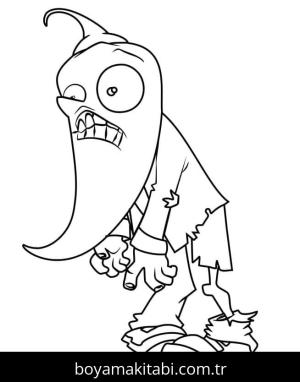 Bitkiler ve Zombiler boyama sayfası – yaratıcılığı geliştirir, keyifli zaman