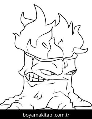 Bitkiler ve Zombiler boyama sayfası – el becerilerini geliştirir, boyama çalışması