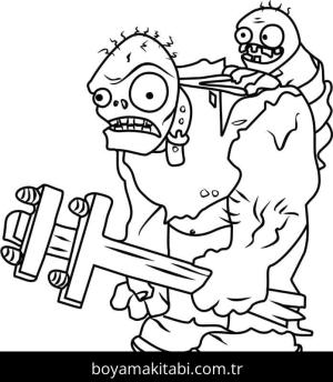 Bitkiler ve Zombiler boyama sayfası – keyifli zaman, renkli çizimler