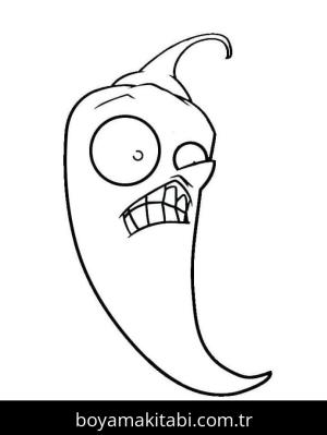 Bitkiler ve Zombiler boyama sayfası – basit çizim, kolay boyama