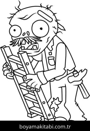 Bitkiler ve Zombiler boyama sayfası – çocuk aktivitesi, PDF indir