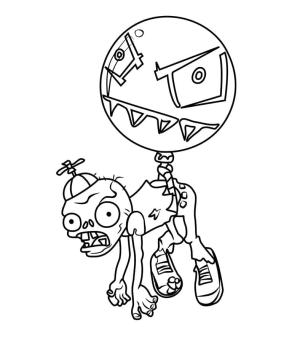 Bitkiler vs Zombiler boyama sayfası,  coloring page, Bitkiler vs Zombiler Balon Zombi, 