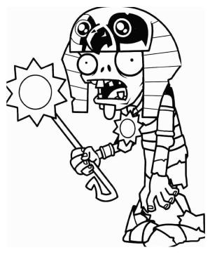 Bitkiler vs Zombiler boyama sayfası,  coloring page, Bitkiler vs Zombiler Ra Zombi, 