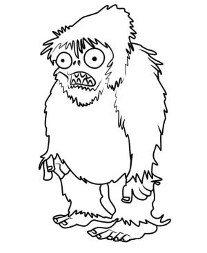 Bitkiler vs Zombiler boyama sayfası,  coloring page, Bitkiler vs Zombiler Zombi Yeti, 