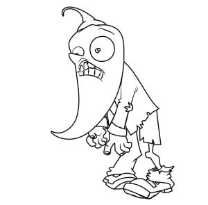 Bitkiler vs Zombiler boyama sayfası,  coloring page, Bitkiler Zombilere Karşı Jalapeno Zombi, 