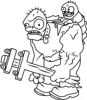 Bitkiler vs Zombiler boyama sayfası,  coloring page, Bitkiler vs Zombiler Gargantuar, 