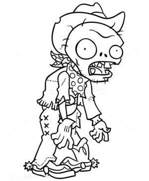 Bitkiler vs Zombiler boyama sayfası,  coloring page, Bitkiler vs Zombiler Kovboy Zombi, 