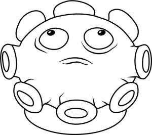 Bitkiler vs Zombiler boyama sayfası,  coloring page, Bitkiler vs Zombiler Kasvet-shroom, 