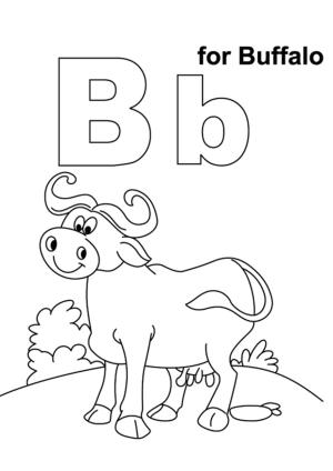 Bizon boyama sayfası,  coloring page, Bufalo için B, 