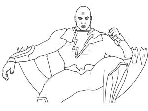 Black Adam boyama sayfası,  coloring page, Tahtta black Adam, 