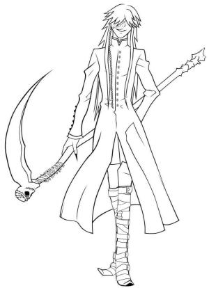 Black Butler boyama sayfası,  coloring page, Black Butler Handsome’dan Undertaker, 