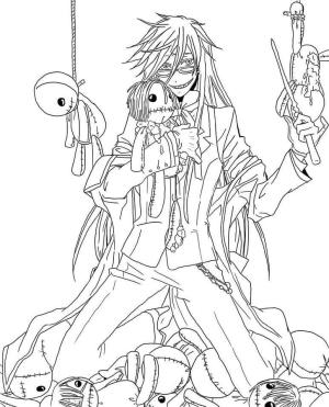 Black Butler boyama sayfası,  coloring page, Black Butler’dan Grell Sutcliff, 