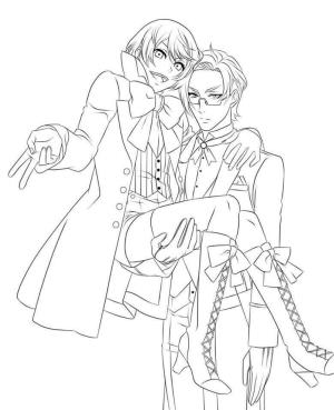 Black Butler boyama sayfası,  coloring page, Alois Ve Claude, 