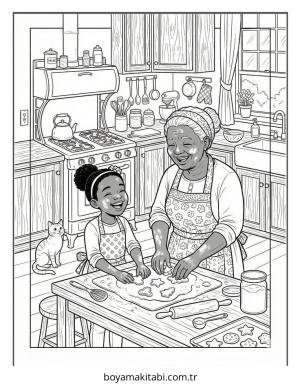 Black Girl boyama sayfası – eğlenceli etkinlik, el becerilerini geliştirir