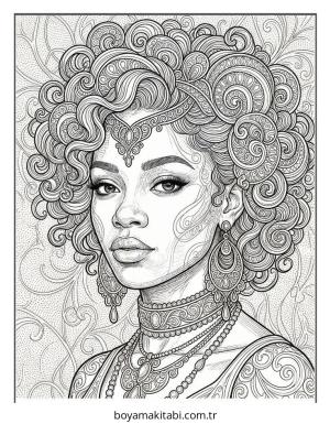 Black Girl boyama sayfası – ücretsiz yazdır, boyama etkinliği